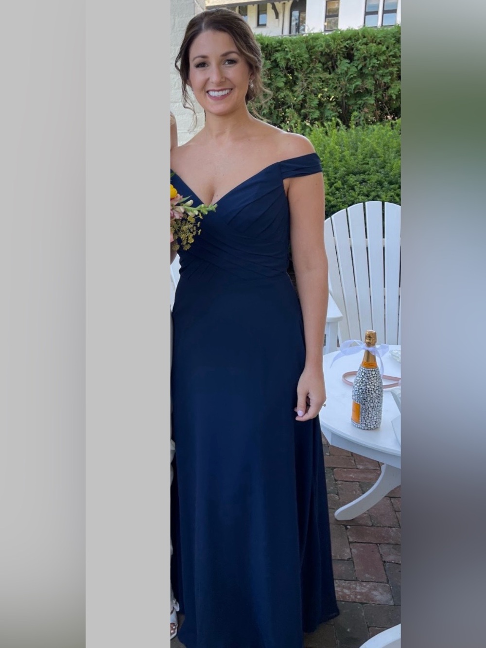 SORELLA VITA Navy Strapless Pleated Bodice Gown - Bridesmaid dress